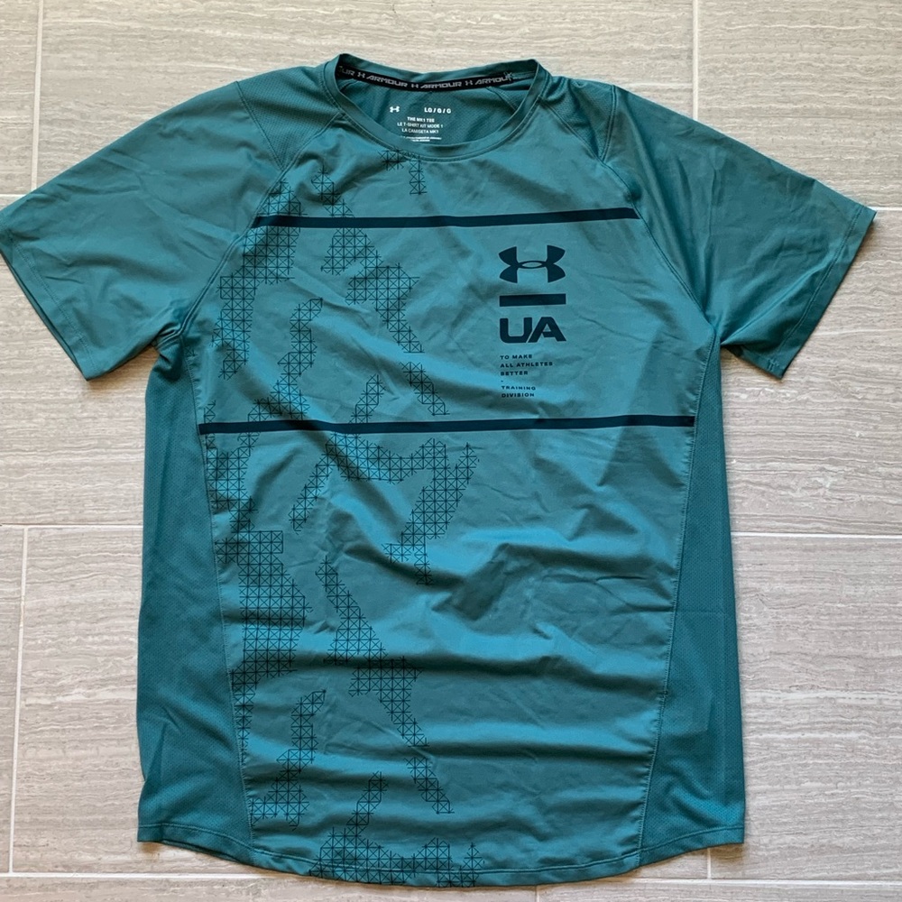 Under Armour MK1 Athletic Tee Size Large Teal